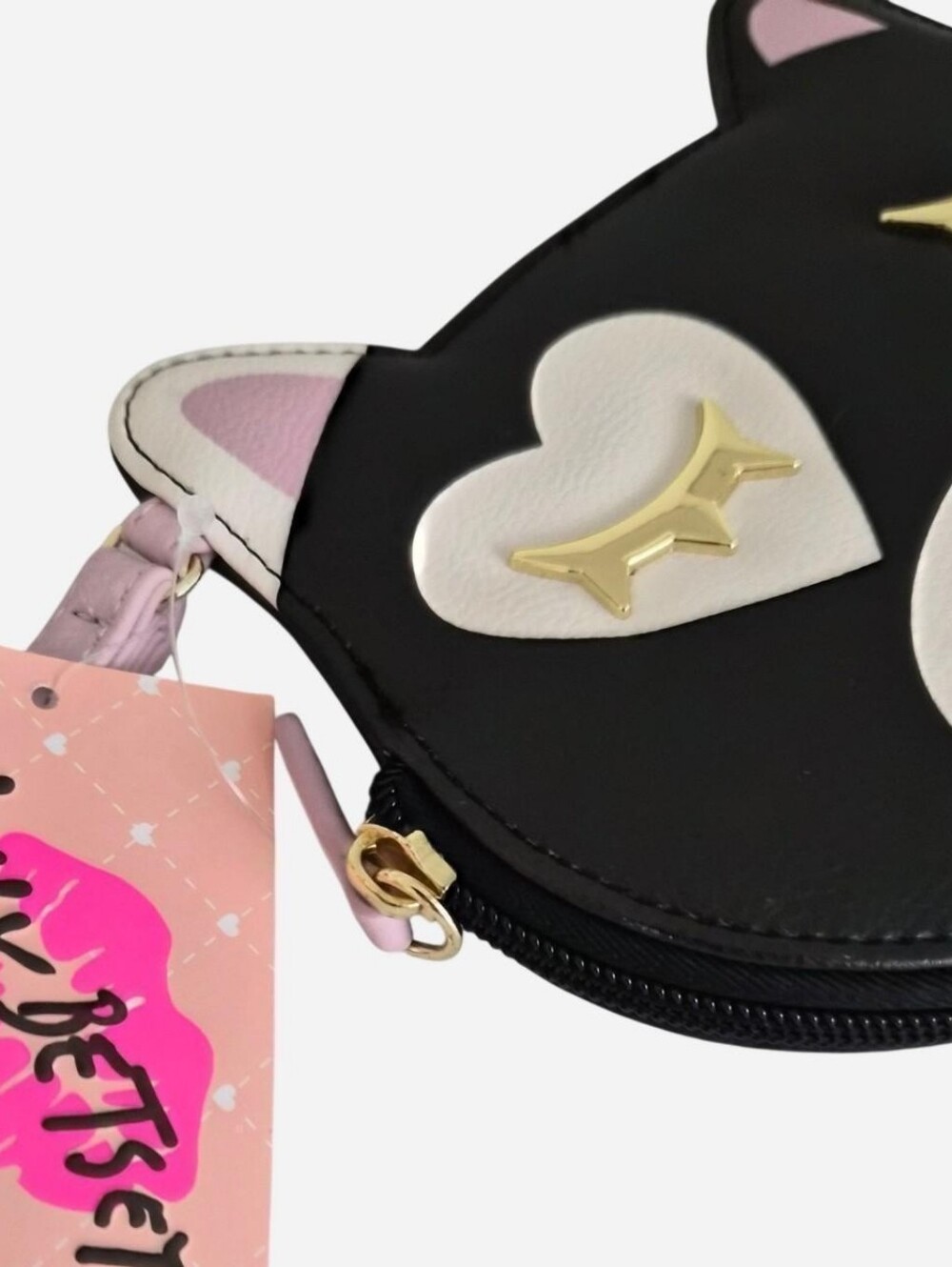 Betsey Johnson Luv Betsey zippered cat wristlet strap bag